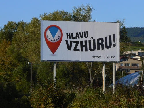 Volební billboard sdružení Hlavu vzhůru