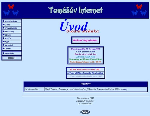 Tomášův Internet před deseti lety