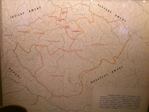 Mapa kmenových území v dnešních Čechách